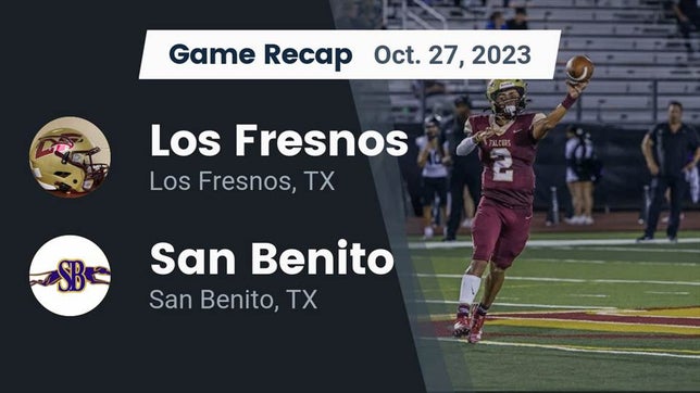 Watch this highlight video of the Los Fresnos (TX) football team in its game Recap: Los Fresnos  vs. San Benito  2023 on Oct 27, 2023