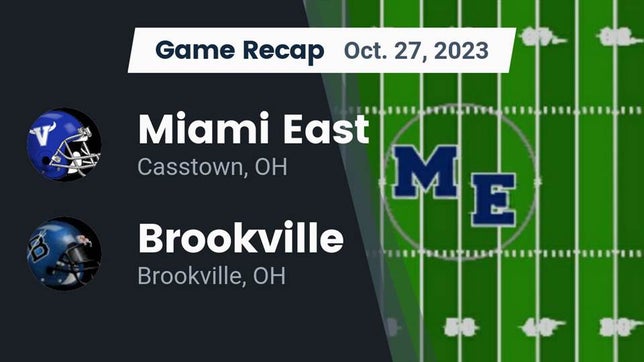 Watch this highlight video of the Miami East (Casstown, OH) football team in its game Recap: Miami East  vs. Brookville  2023 on Oct 27, 2023