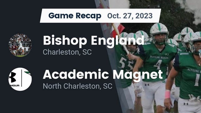 Watch this highlight video of the Bishop England (Charleston, SC) football team in its game Recap: Bishop England  vs. Academic Magnet  2023 on Oct 27, 2023