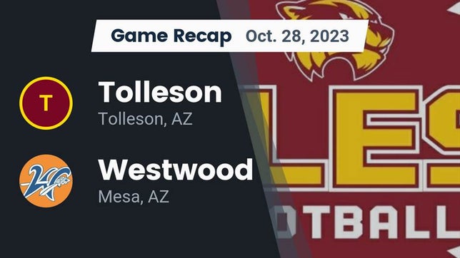 Watch this highlight video of the Tolleson (AZ) football team in its game Recap: Tolleson  vs. Westwood  2023 on Oct 27, 2023