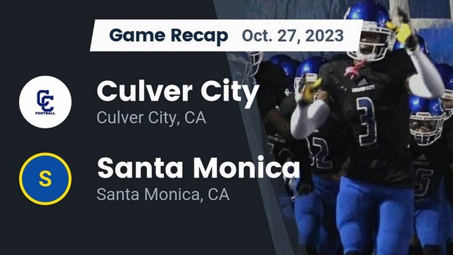 Watch this highlight video of the Culver City (CA) football team in its game Recap: Culver City  vs. Santa Monica  2023 on Oct 27, 2023