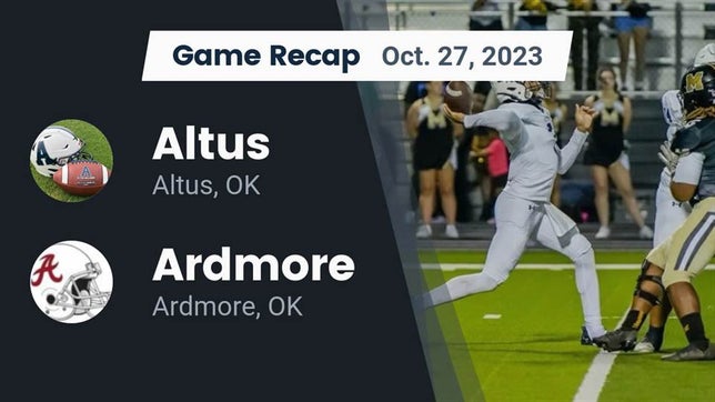 Watch this highlight video of the Altus (OK) football team in its game Recap: Altus  vs. Ardmore  2023 on Oct 27, 2023