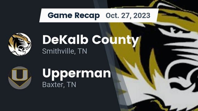 Watch this highlight video of the DeKalb County (Smithville, TN) football team in its game Recap: DeKalb County  vs. Upperman  2023 on Oct 27, 2023