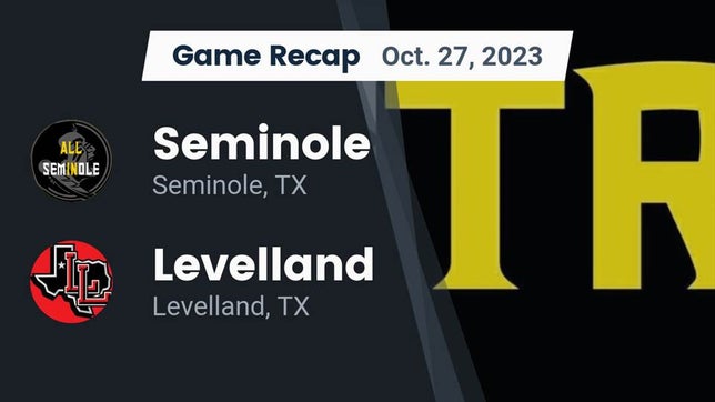 Watch this highlight video of the Seminole (TX) football team in its game Recap: Seminole  vs. Levelland  2023 on Oct 27, 2023