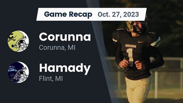 Watch this highlight video of the Corunna (MI) football team in its game Recap: Corunna  vs. Hamady  2023 on Oct 27, 2023