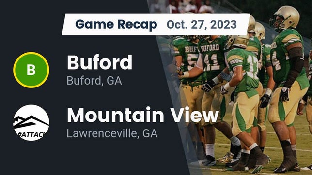 Watch this highlight video of the Buford (GA) football team in its game Recap: Buford  vs. Mountain View  2023 on Oct 27, 2023