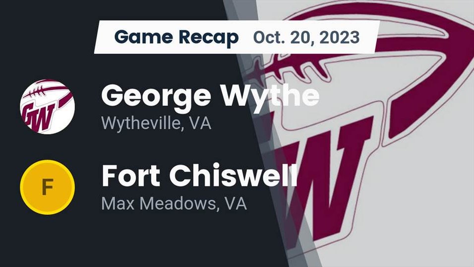 Wythe vs Fort Chiswell Football 10/20/2023