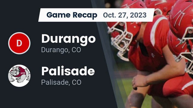 Watch this highlight video of the Durango (CO) football team in its game Recap: Durango  vs. Palisade  2023 on Oct 27, 2023