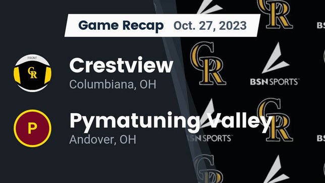 Watch this highlight video of the Crestview (Columbiana, OH) football team in its game Recap: Crestview  vs. Pymatuning Valley  2023 on Oct 27, 2023