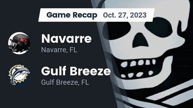 Watch this highlight video of the Navarre (FL) football team in its game Recap: Navarre  vs. Gulf Breeze  2023 on Oct 27, 2023