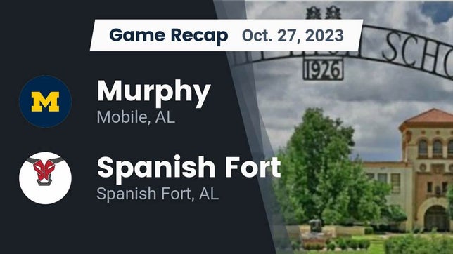 Watch this highlight video of the Murphy (Mobile, AL) football team in its game Recap: Murphy  vs. Spanish Fort  2023 on Oct 27, 2023