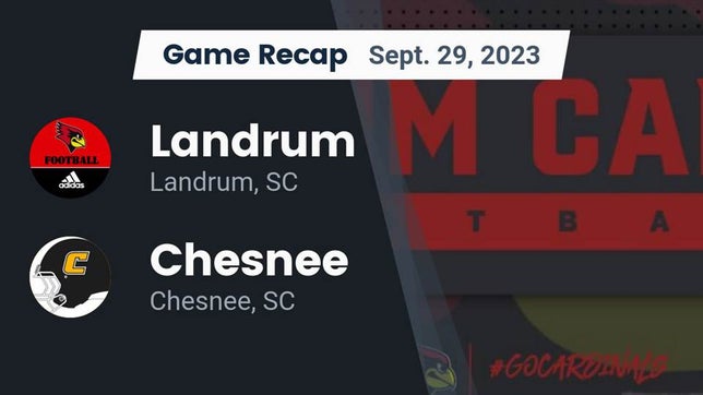 Watch this highlight video of the Landrum (SC) football team in its game Recap: Landrum  vs. Chesnee  2023 on Oct 2, 2023