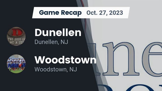 Watch this highlight video of the Dunellen (NJ) football team in its game Recap: Dunellen  vs. Woodstown  2023 on Oct 27, 2023