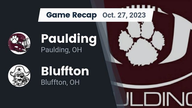 Watch this highlight video of the Paulding (OH) football team in its game Recap: Paulding  vs. Bluffton  2023 on Oct 27, 2023