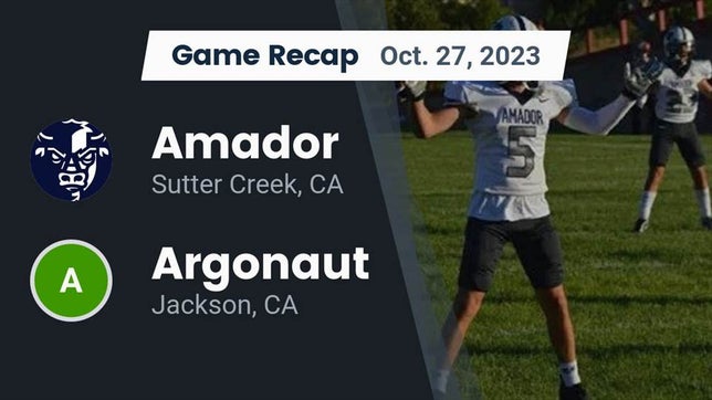 Watch this highlight video of the Amador (Sutter Creek, CA) football team in its game Recap: Amador  vs. Argonaut  2023 on Oct 27, 2023