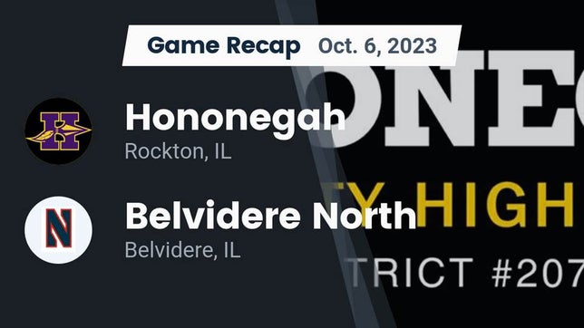 Watch this highlight video of the Hononegah (Rockton, IL) football team in its game Recap: Hononegah  vs. Belvidere North  2023 on Oct 6, 2023