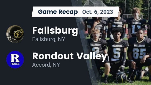 Watch this highlight video of the Fallsburg (NY) football team in its game Recap: Fallsburg  vs. Rondout Valley  2023 on Oct 6, 2023