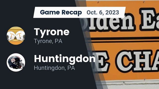 Watch this highlight video of the Tyrone (PA) football team in its game Recap: Tyrone  vs. Huntingdon  2023 on Oct 6, 2023