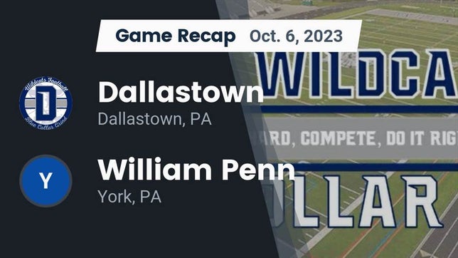 Watch this highlight video of the Dallastown (PA) football team in its game Recap: Dallastown  vs. William Penn  2023 on Oct 6, 2023