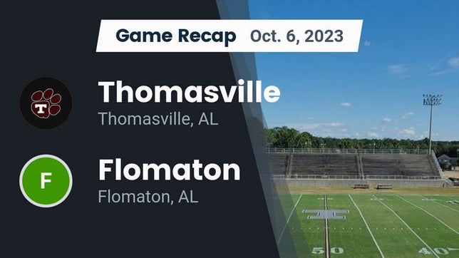 Watch this highlight video of the Thomasville (AL) football team in its game Recap: Thomasville  vs. Flomaton  2023 on Oct 6, 2023