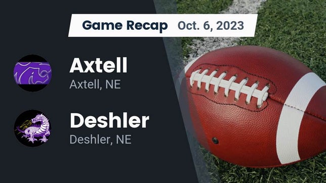 Watch this highlight video of the Axtell (NE) football team in its game Recap: Axtell  vs. Deshler  2023 on Oct 6, 2023