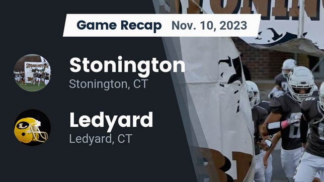 Watch this highlight video of the Stonington (CT) football team in its game Recap: Stonington  vs. Ledyard  2023 on Nov 10, 2023