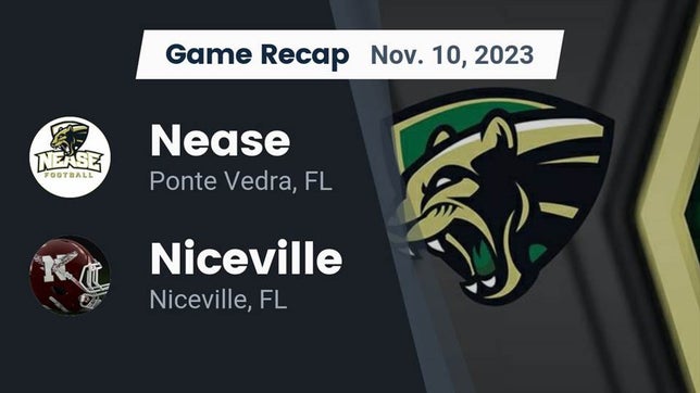 Watch this highlight video of the Nease (Ponte Vedra, FL) football team in its game Recap: Nease  vs. Niceville  2023 on Nov 10, 2023