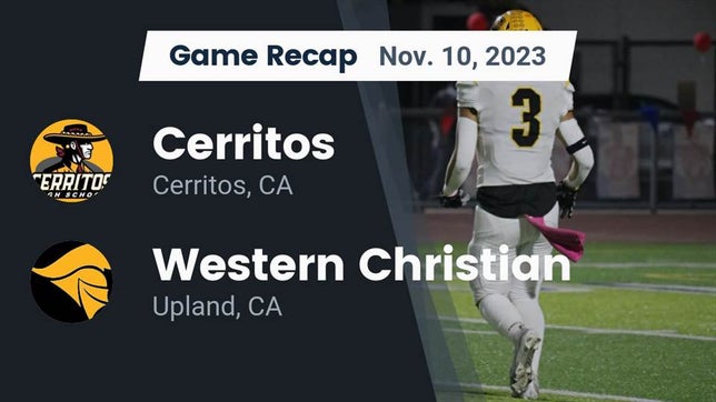Watch this highlight video of the Cerritos (CA) football team in its game Recap: Cerritos  vs. Western Christian  2023 on Nov 10, 2023