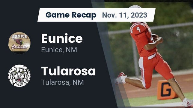 Watch this highlight video of the Eunice (NM) football team in its game Recap: Eunice  vs. Tularosa  2023 on Nov 11, 2023