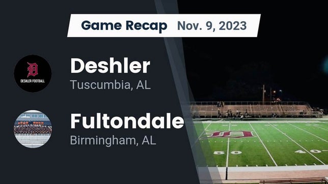 Watch this highlight video of the Deshler (Tuscumbia, AL) football team in its game Recap: Deshler  vs. Fultondale  2023 on Nov 10, 2023