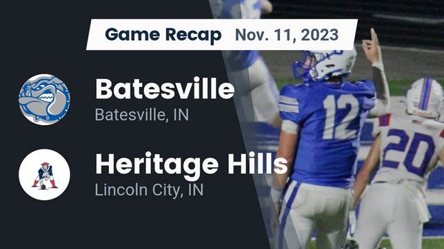 Watch this highlight video of the Batesville (IN) football team in its game Recap: Batesville  vs. Heritage Hills  2023 on Nov 10, 2023