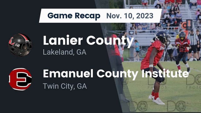 Watch this highlight video of the Lanier County (Lakeland, GA) football team in its game Recap: Lanier County  vs. Emanuel County Institute  2023 on Nov 10, 2023