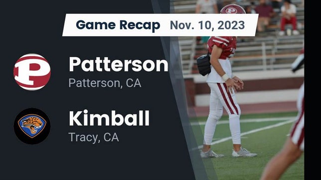 Watch this highlight video of the Patterson (CA) football team in its game Recap: Patterson  vs. Kimball  2023 on Nov 10, 2023