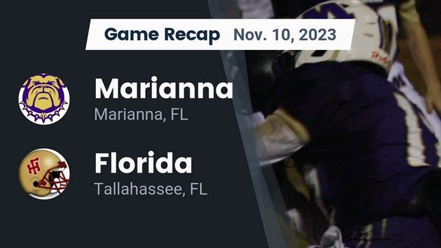 Watch this highlight video of the Marianna (FL) football team in its game Recap: Marianna  vs. Florida  2023 on Nov 10, 2023