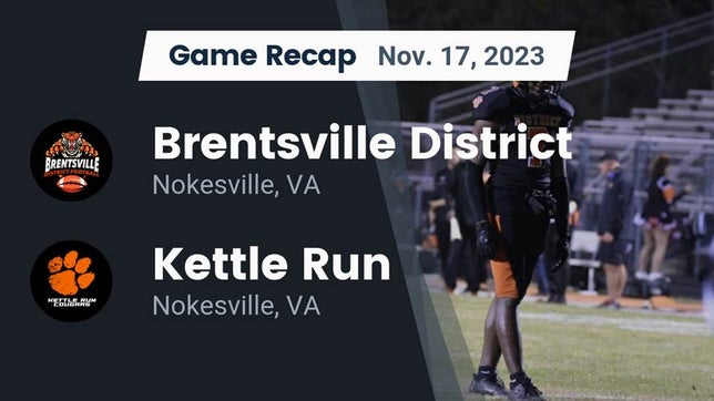 Watch this highlight video of the Brentsville District (Nokesville, VA) football team in its game Recap: Brentsville District  vs. Kettle Run  2023 on Nov 17, 2023