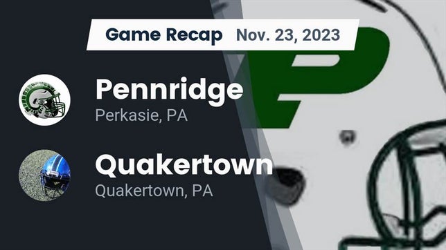 Watch this highlight video of the Pennridge (Perkasie, PA) football team in its game Recap: Pennridge  vs. Quakertown  2023 on Nov 23, 2023