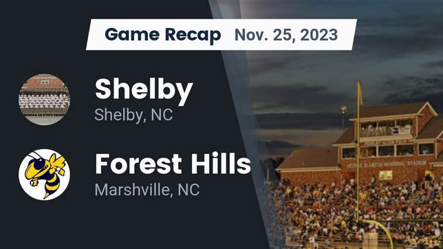 Watch this highlight video of the Shelby (NC) football team in its game Recap: Shelby  vs. Forest Hills  2023 on Nov 24, 2023