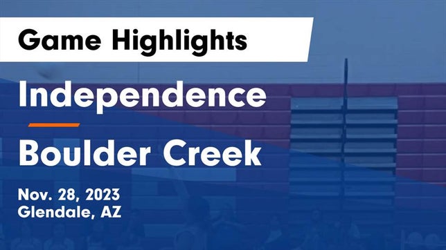 Watch this highlight video of the Independence (Glendale, AZ) girls soccer team in its game Independence  vs Boulder Creek  Game Highlights - Nov. 28, 2023 on Nov 28, 2023