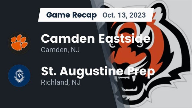 Watch this highlight video of the Eastside (Camden, NJ) football team in its game Recap: Camden Eastside   vs. St. Augustine Prep  2023 on Oct 13, 2023