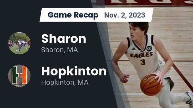 Watch this highlight video of the Sharon (MA) football team in its game Recap: Sharon  vs. Hopkinton  2023 on Nov 2, 2023