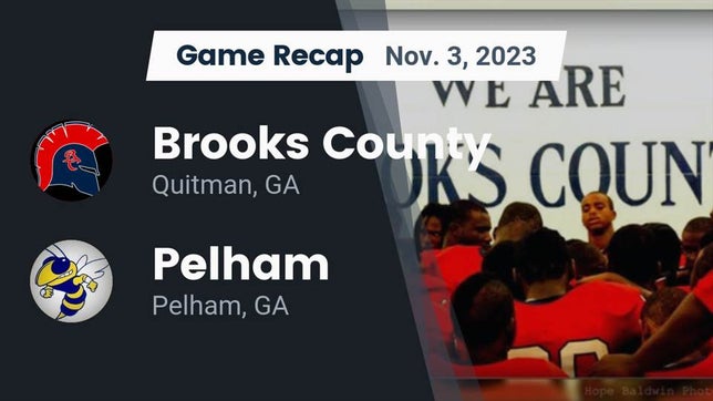 Watch this highlight video of the Brooks County (Quitman, GA) football team in its game Recap: Brooks County  vs. Pelham  2023 on Nov 3, 2023