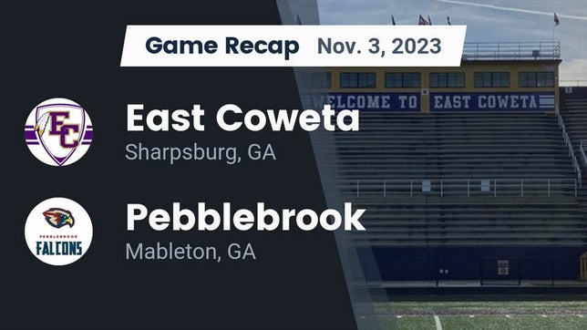 Watch this highlight video of the East Coweta (Sharpsburg, GA) football team in its game Recap: East Coweta  vs. Pebblebrook  2023 on Nov 3, 2023