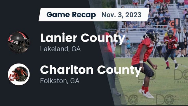 Watch this highlight video of the Lanier County (Lakeland, GA) football team in its game Recap: Lanier County  vs. Charlton County  2023 on Nov 3, 2023