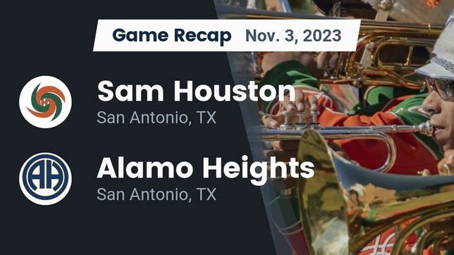 Watch this highlight video of the Sam Houston (San Antonio, TX) football team in its game Recap: Sam Houston  vs. Alamo Heights  2023 on Nov 3, 2023