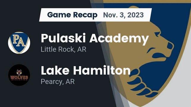 Watch this highlight video of the Pulaski Academy (Little Rock, AR) football team in its game Recap: Pulaski Academy vs. Lake Hamilton  2023 on Nov 3, 2023