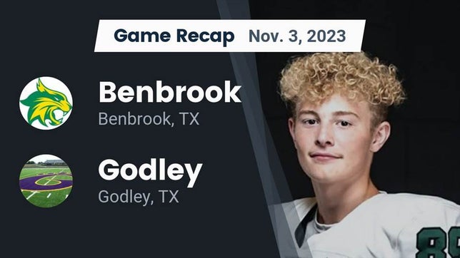Watch this highlight video of the Benbrook (TX) football team in its game Recap: Benbrook  vs. Godley  2023 on Nov 3, 2023