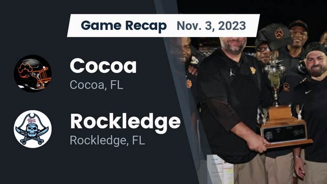 Watch this highlight video of the Cocoa (FL) football team in its game Recap: Cocoa  vs. Rockledge  2023 on Nov 3, 2023