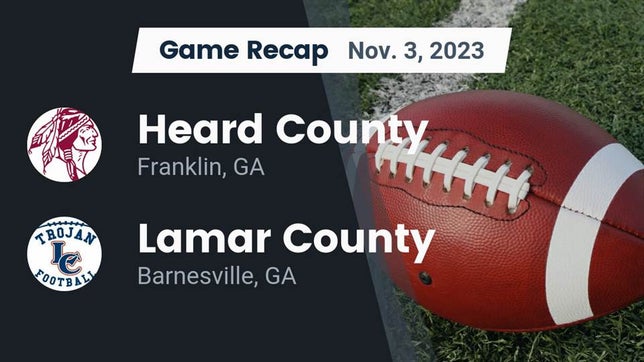 Watch this highlight video of the Heard County (Franklin, GA) football team in its game Recap: Heard County  vs. Lamar County  2023 on Nov 3, 2023