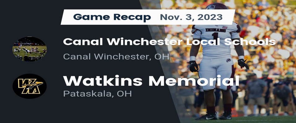 Watkins Memorial vs Canal Winchester Football 11/3/2023