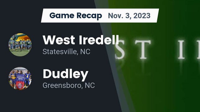 Watch this highlight video of the West Iredell (Statesville, NC) football team in its game Recap: West Iredell  vs. Dudley  2023 on Nov 3, 2023